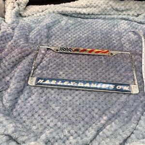 Harley-Davidson Blue and Red American Flag License Plate Frame